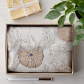 Waterverf Strand Zee Koraal Zeester Shell Cream Tissuepapier (Geschenk)