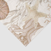 Waterverf Strand Zee Koraal Zeester Shell Cream Tissuepapier (Detail)