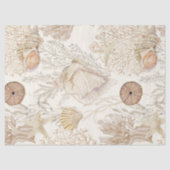 Waterverf Strand Zee Koraal Zeester Shell Cream Tissuepapier (Voorkant)