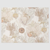 Waterverf Strand Zee Koraal Zeester Shell Oceaan Tissuepapier (Voorkant)