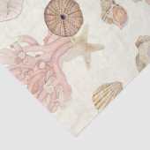 Waterverf strand Zee Life Coral Starfish Seashells Tissuepapier (Detail)