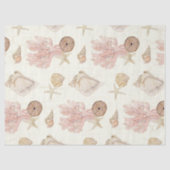 Waterverf strand Zee Life Coral Starfish Seashells Tissuepapier (Voorkant)