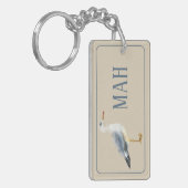 Waterverf Strand Zeemeeuw Monogram Sleutelhanger (Voorkant Links)