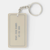 Waterverf Strand Zeemeeuw Monogram Sleutelhanger (achterkant)