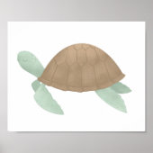 Waterverf Strand Zeeschildpad Nursery Decor Poster (Voorkant)