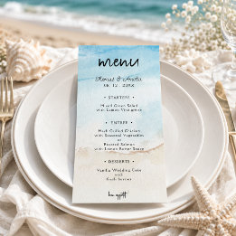 Waterverf Strand Zomer Bruiloft Op Het Strand Menu