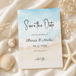 Waterverf Strand Zomer Bruiloft Op Het Strand Save The Date