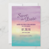 Waterverf Strand Zonsondergang Romantiek | Bewaar  Kaart (Voorkant)