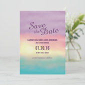 Waterverf Strand Zonsondergang Romantiek | Bewaar  Kaart (Staand voorkant)