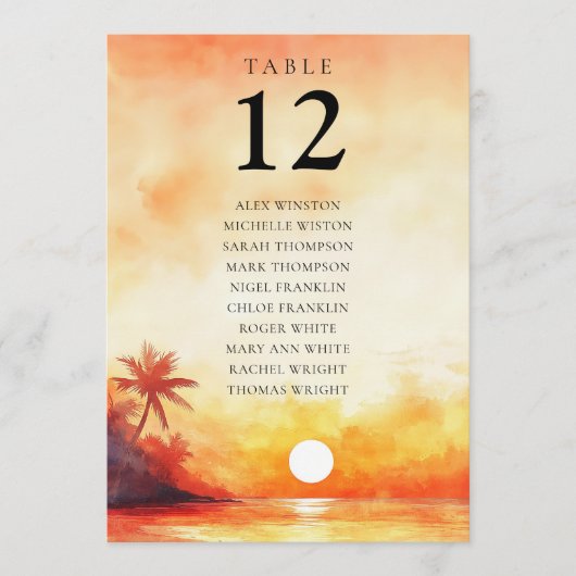 Waterverf Strand Zonsondergang Tafelnummer Zitenka (Voorkant)