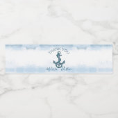 Waterverf Strandanker Nautische Huwelijksgunst Waterfles Etiket (Enkel label)