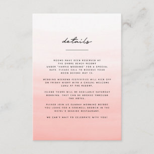 Waterverf strandbestemming bruiloft informatiekaartje