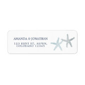 Waterverf strandbruiloft etiket (Voorkant)