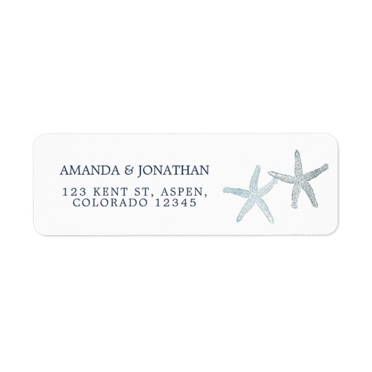 Waterverf strandbruiloft etiket (Voorkant)