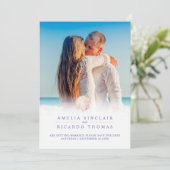 Waterverf strandbruiloft met  op het strand save the date (Staand voorkant)