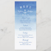 Waterverf strandbruiloft nautical anchor menukaart (Voorkant)