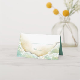 Waterverf strandbruiloft plaatskaartje