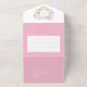 Waterverf strandbruiloft voor seashells all in one uitnodiging (Buitenkant)