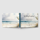 Waterverf stranden kustbestemming huwelijk gastenboek (Volledig)