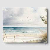 Waterverf stranden kustbestemming huwelijk gastenboek (Achterkant)