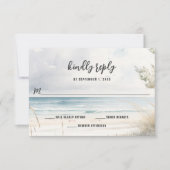 Waterverf stranden kustbestemming huwelijk RSVP kaartje (Voorkant)