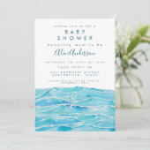 Waterverf Strandgolven Kust Schiereiland Baby Show Kaart (Staand voorkant)