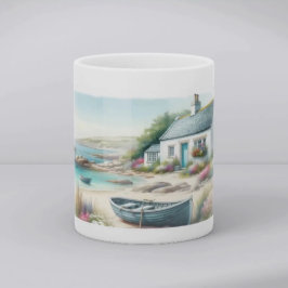 Waterverf Strandhuisje aan de Kust Koffiemok