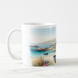 Waterverf Strandhuisje aan de Kust Koffiemok