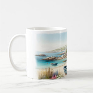 Waterverf Strandhuisje aan de Kust Koffiemok