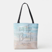 Waterverf strandhuwelijk tote bag (Achterkant)