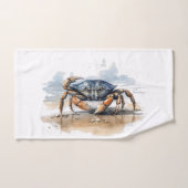 Waterverf strandkrab bad handdoek (Handdoek)