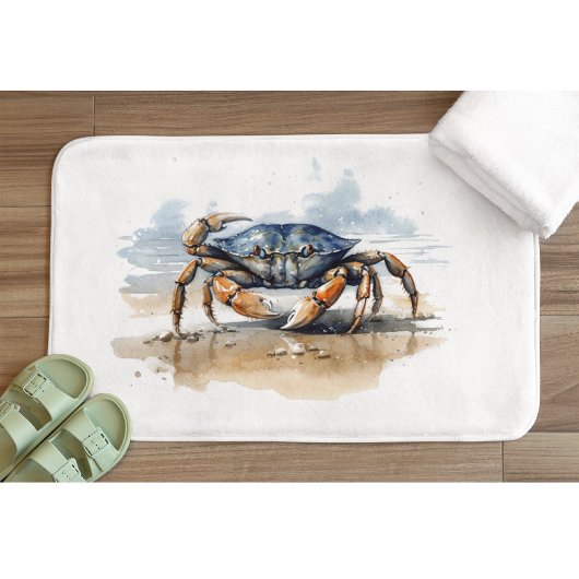 Waterverf strandkrab badmat