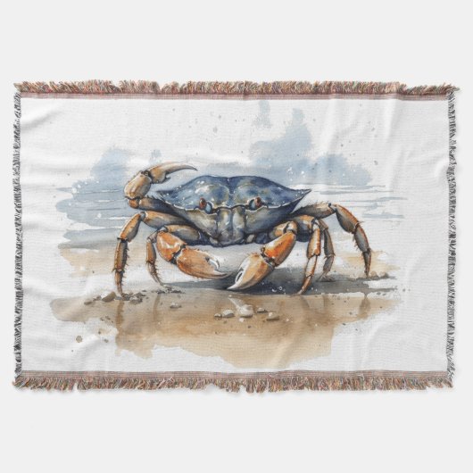 Waterverf strandkrab deken (Voorkant)