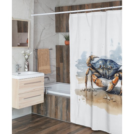 Waterverf strandkrab douchegordijn