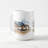 Waterverf strandkrab koffiemok (Voorkant links)