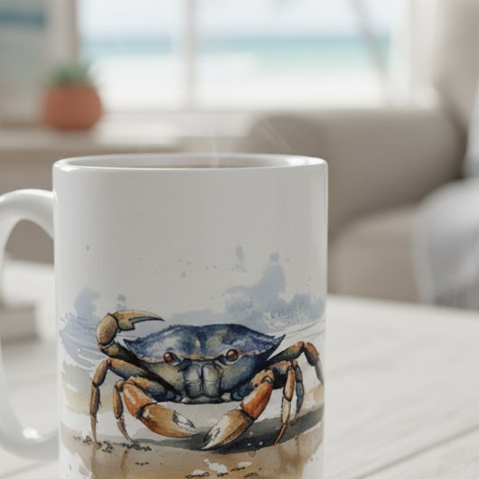 Waterverf strandkrab koffiemok