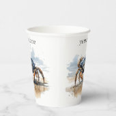 Waterverf Strandkrab, op maat Papieren Bekers (Rechts)
