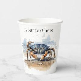 Waterverf Strandkrab, op maat Papieren Bekers