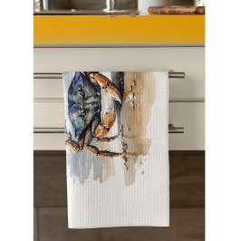 Waterverf strandkrab theedoek