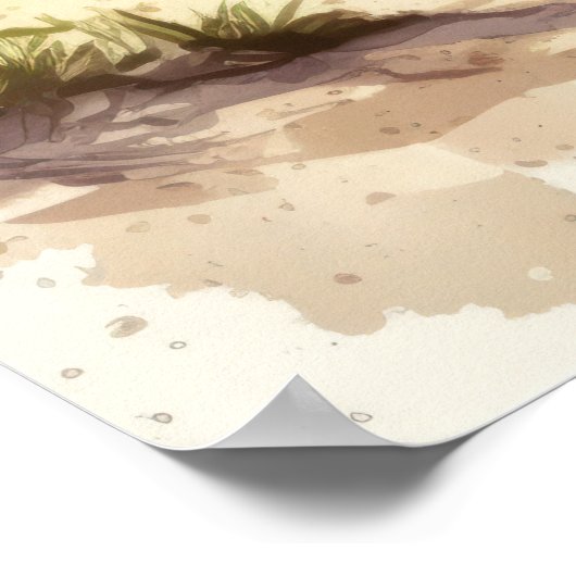 Waterverf strandlandschap poster (Hoek)