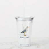 Waterverf Strandmeeuw Persoonlijk Acryl Drinkbeker (Voorkant)