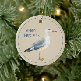 Waterverf Strandmeeuw Persoonlijk Keramisch Ornament