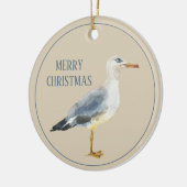Waterverf Strandmeeuw Persoonlijk Keramisch Ornament (Links)