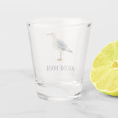 Waterverf Strandmeeuw Persoonlijk Shot Glas (Achterkant)