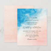 Waterverf strandoceaan huwelijksuitnodiging (Voorkant / Achterkant)