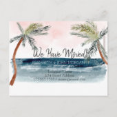 Waterverf Strandpalm Bewegend Aankondigingskaart (Voorkant)