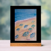 Waterverf strandparasols acryl bord (Neutraal)