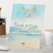 Waterverf Strandriemen Trouwkaarten & Geschenken Reclamebord Met Voetstuk (Insitu)