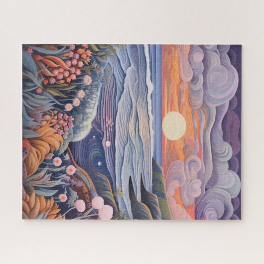 Waterverf strandscène legpuzzel (Horizontaal)