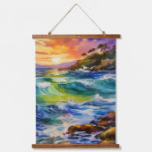 Waterverf strandscènes hangend wandkleed (Voorkant 2)